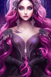 beautiful  princess in black and purple