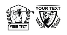 Golf Logo Design, Golf Silhouette Template, Golf Emblem Badge