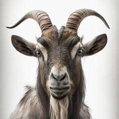 Canvas Print - Portrait of goat on white background