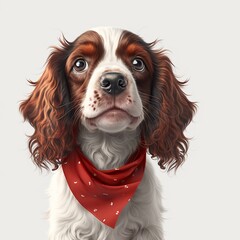 Canvas Print - Portrait of a cute Cocker dog on a white background