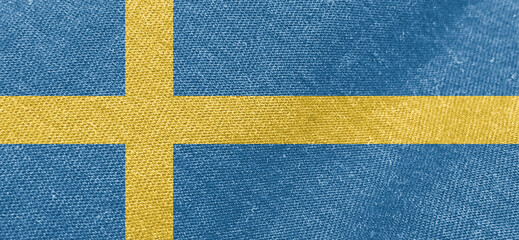 Wall Mural - Sweden flag fabric cotton material wide flag wallpaper
