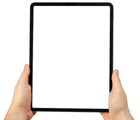 Holding straight tablet in hand