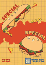 food poster design american burger