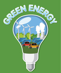 Sticker - Alternative green energy vector concept