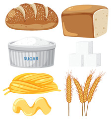 Poster - Carbohydrates food group on white background