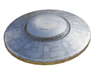 Wall Mural - ufo, extraterrestrial spaceship, isolated on transparent