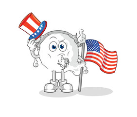 Canvas Print - ghost uncle sam character. cartoon mascot vector