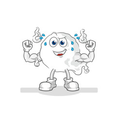 Poster - ghost muscular cartoon. cartoon mascot vector