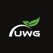 © Abdullah - UWG letter nature logo design on black background. UWG creative initials letter leaf logo concept. UWG letter design.