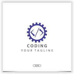 gear coding or programmer logo premium elegant template vector eps 10