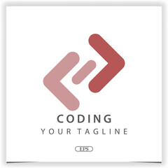 simple coding or programmer logo premium elegant template vector eps 10