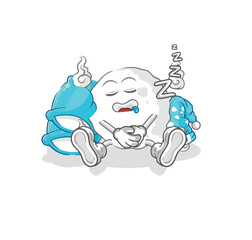 Sticker - ghost sleeping character. cartoon mascot vector