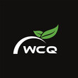 © Abdullah - WCQ letter nature logo design on black background. WCQ creative initials letter leaf logo concept. WCQ letter design.