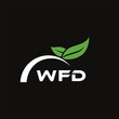 © Abdullah - WFD letter nature logo design on black background. WFD creative initials letter leaf logo concept. WFD letter design.