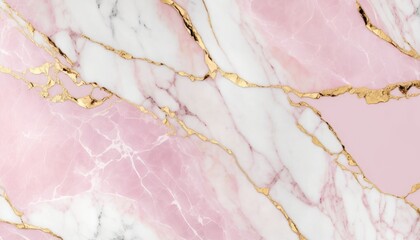 Wall Mural - Rose Gold Marble: A Pink Stone with Stunning Gold Streaks, AI Generative