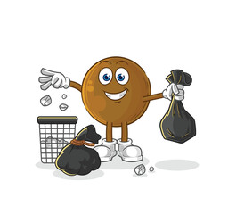 Poster - avocado stone Throw garbage mascot. cartoon vector