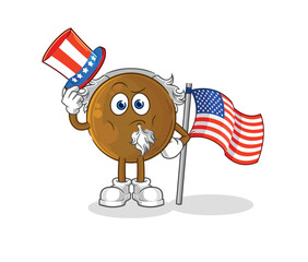 Canvas Print - avocado stone uncle sam character. cartoon mascot vector