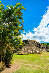 Wall Mural - El Tazumal Mayan ruins near Santa Ana in El Salvador, Central America