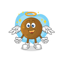 Canvas Print - avocado stone angel with wings vector. cartoon character