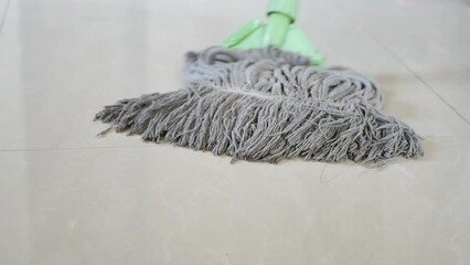 Sticker - cleaning tiles floor with mop 