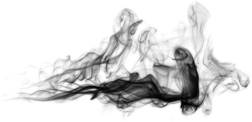 Wall Mural - dynamic black abstract cigarette smoke
