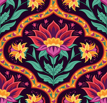 Mughal Seamless Floral Pattern
