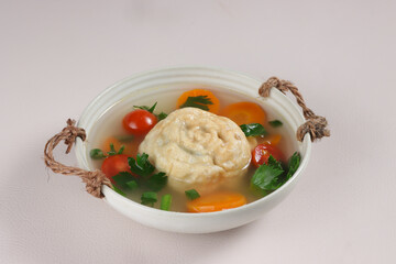 Wall Mural - Sop Matahari or Sop Manten is a Traditonal Soup from Solo, Indonesiaesia made from Chicken Minced and Egg.