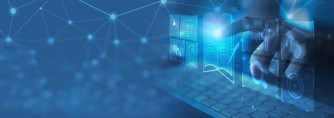 concept webinar online, education, studying, seminar,  
training, on internet, e-learning 