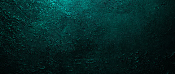 Deep emerald green texture or background with stains, waves and grain elements. Image with place for text. Template for design, banner