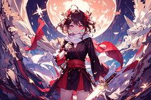 Warrior Anime Girl Illustration