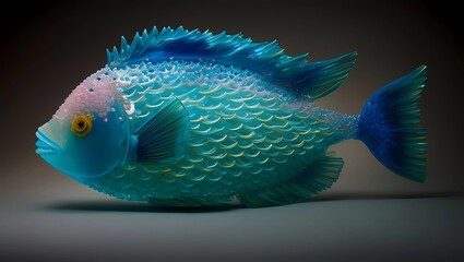 Glass fish attraction. Generative AI.