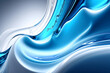 躍動感のあるブルーの液体　飲料水　美容液　generative ai