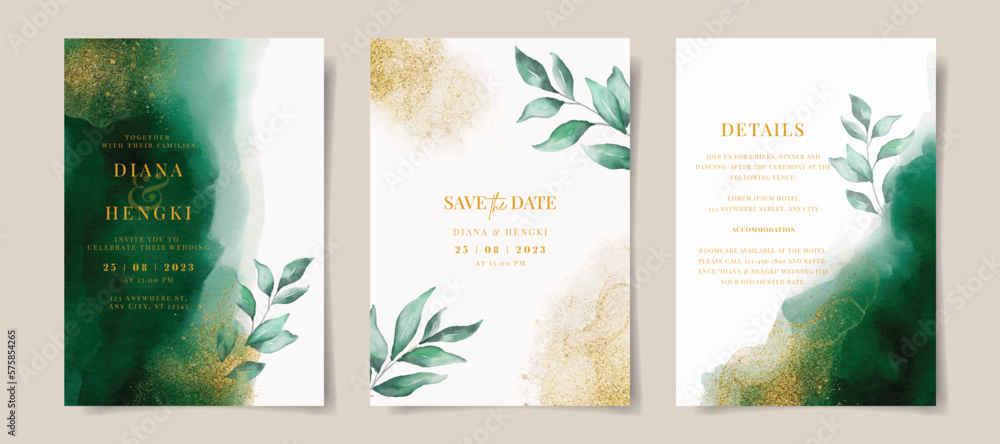 Emerald green wedding invitation template free | Honestweddingadvice.com
