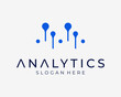 Analytics Data Molecule Science Statistics Technology Digital Modern Abstract Vector Logo Design