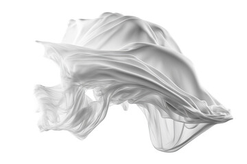 white abstract silk fabric in the air. generative ai