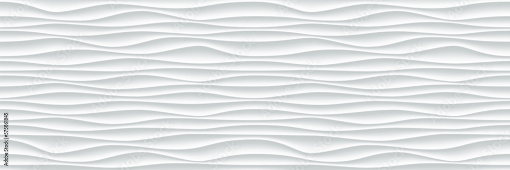 White wave pattern background with seamless wave wall texture. Vector ...