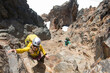 © Cavan Images - Two woman mountaineers climbing loose rock in Boston Basin, North Cascades National Park.