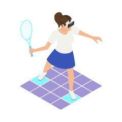 Sticker - VR Tennis Isometric Composition