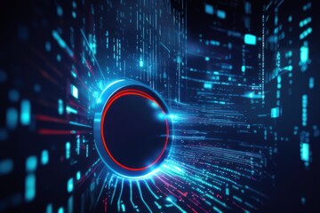 Wall Mural - binary technology background created with generative ai