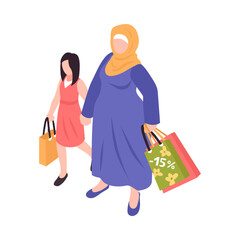 Sticker - Family Shopping Arab Composition