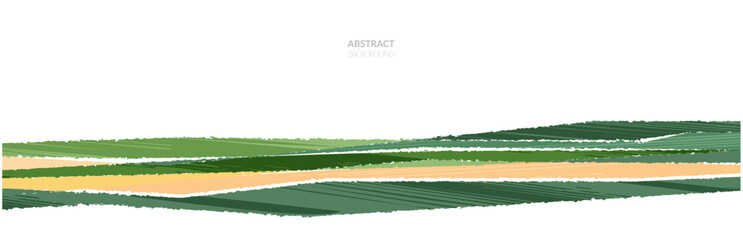 abstract spring field landscape vector background. eco farm, green agriculture, summer nature patter