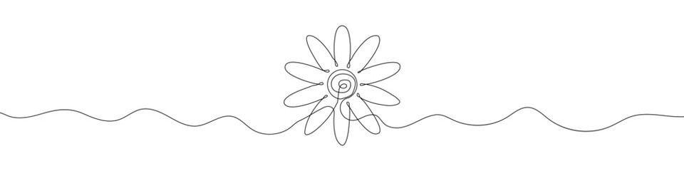 Wall Mural - continuous line drawing of flower. flower one line icon. one line drawing background. vector illustr