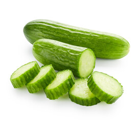 Wall Mural - Cucumber isolated on white background