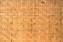 Traditional Handcraft Weave Thai Style Pattern Nature Background Texture Wicker Surface For Furniture Material.