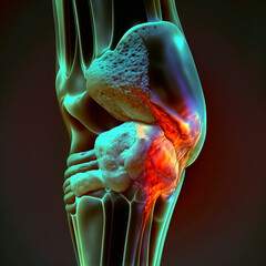 painful knee, inflammation, joint pain, Created using generative AI tools