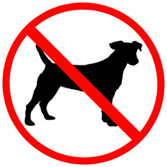 Illustrated red circle sign No dogs sign. do not allowed, prohibited sign with clipping path.