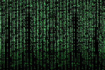 illustrated bright green digital code number abstract background, represent coding technology and pr