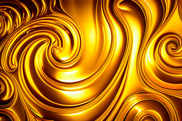 Aufkleber - Golden liquid background, ai generation