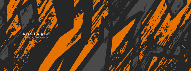 Abstract background for sports racing premium vector orange and grey design