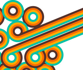 Aufkleber - Abstract retro background, digital lines and circles, design70s, vector.